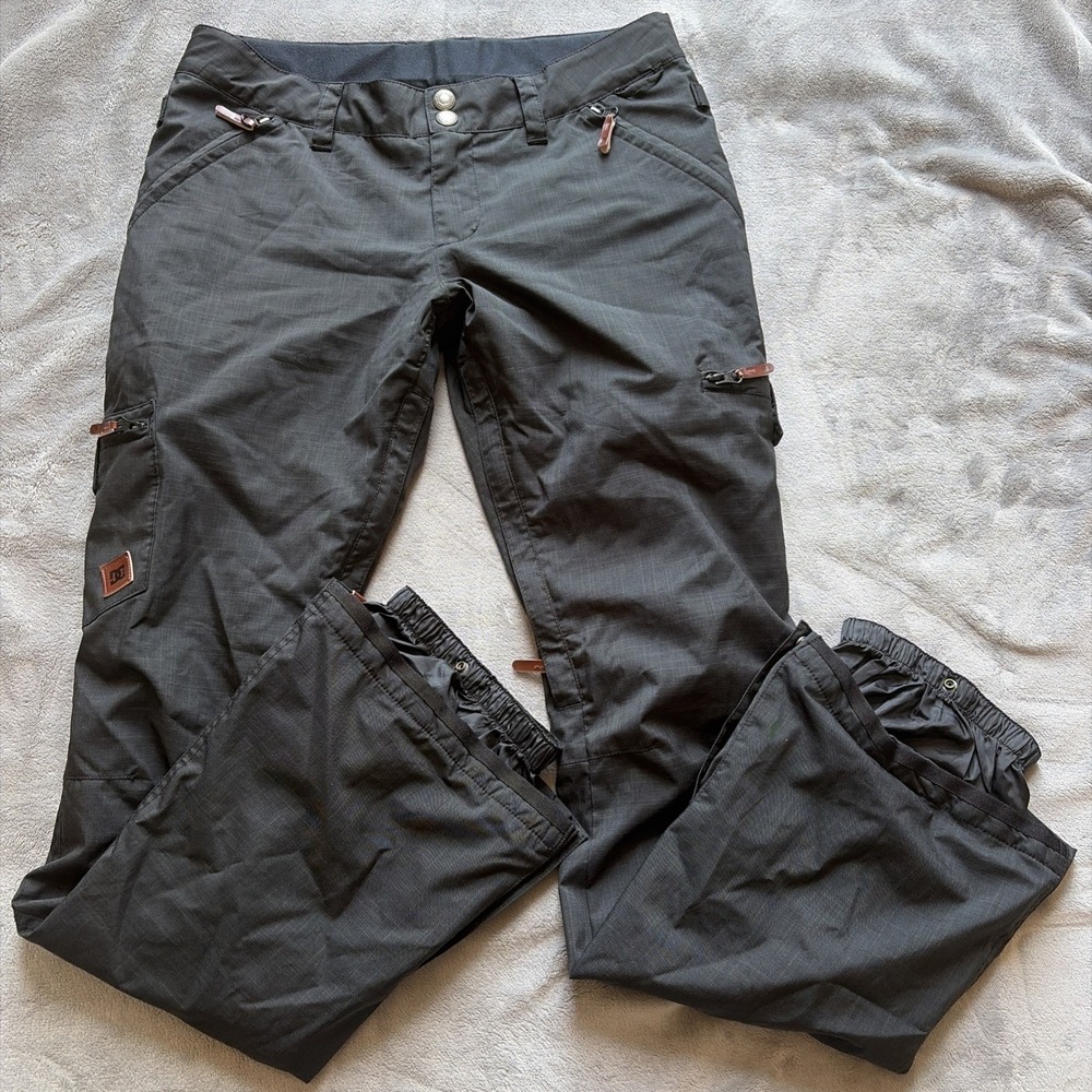 DC Shoes Ski Snowboard Pants Mens‎ Medium Black Waterproof 10k Shell Lined Logo